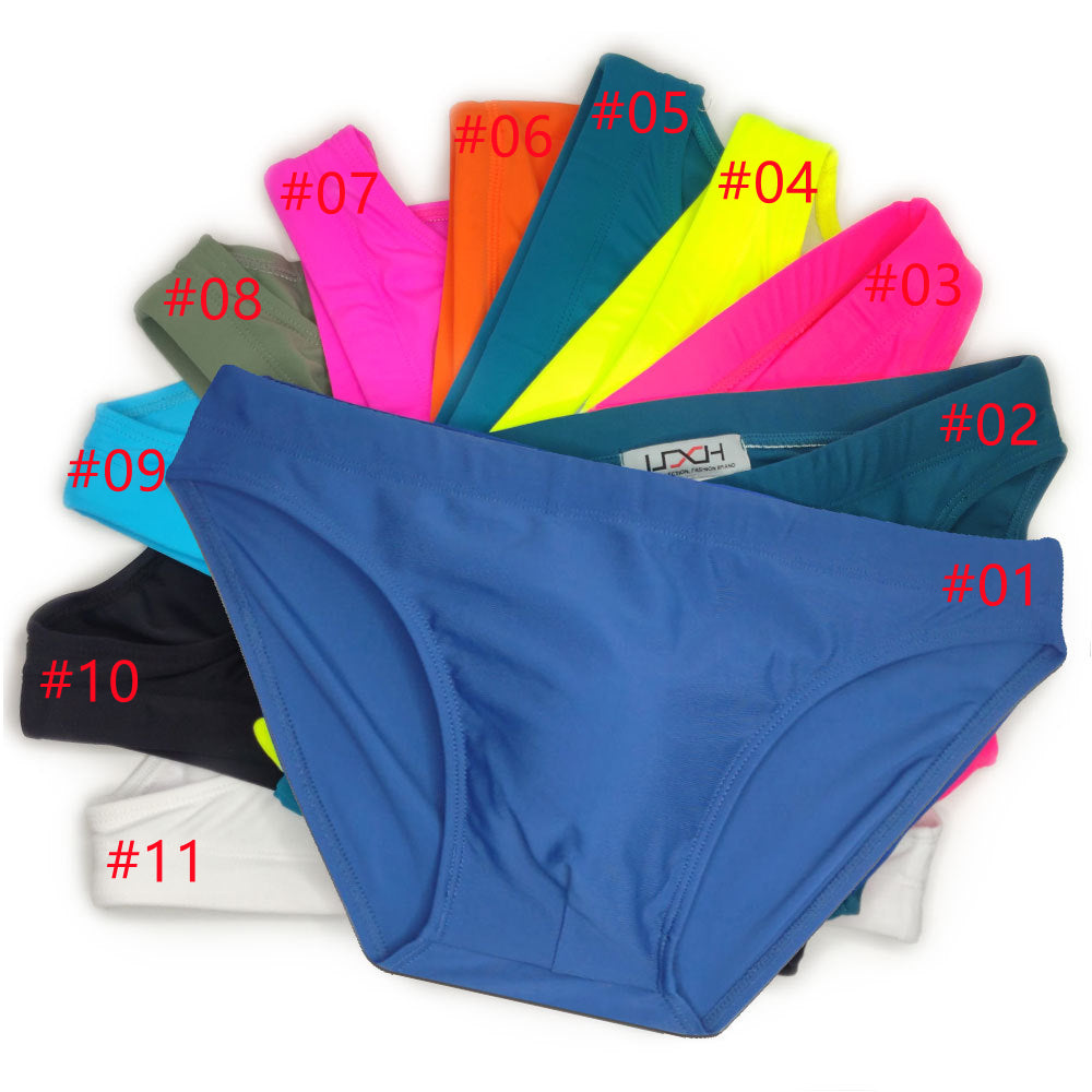 U096 Pure Color Mens Swimsuit Briefs Swimwear Male Sexy Swimming Bikini 11 colors