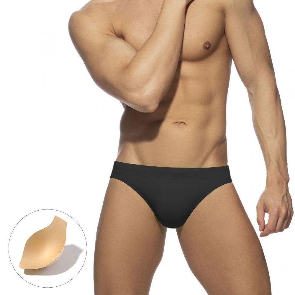 U096 Pure Color Mens Swimsuit Briefs Swimwear Male Sexy Swimming Bikini 11 colors