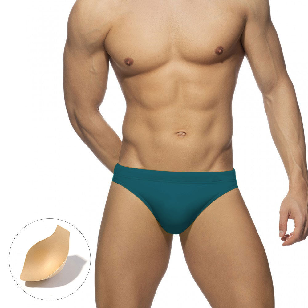 U096 Pure Color Mens Swimsuit Briefs Swimwear Male Sexy Swimming Bikini 11 colors