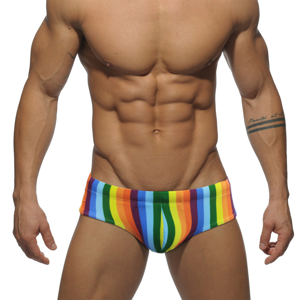 Striped Mens Swimsuit Briefs Swimwear U074 Male Sexy Swimming Bikini Board Beach Surfing Swim Trunks