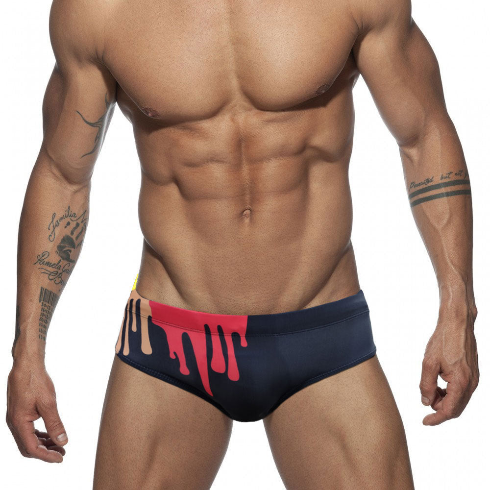 Rainbow Mens Swimsuit Briefs Swimwear Male Sexy Swimming Bikini U077