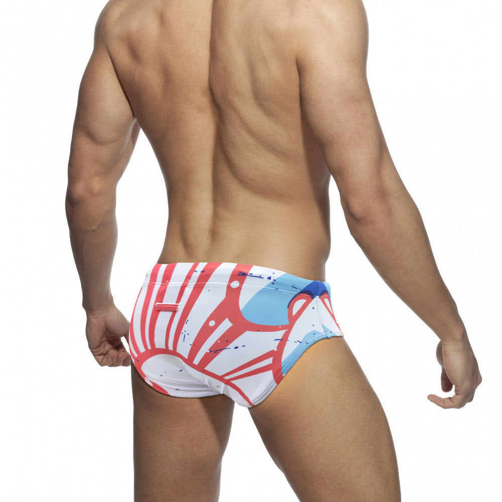 Shark Pattern Mens Swimsuit Briefs Swimwear Male Sexy Swimming Bikini U090