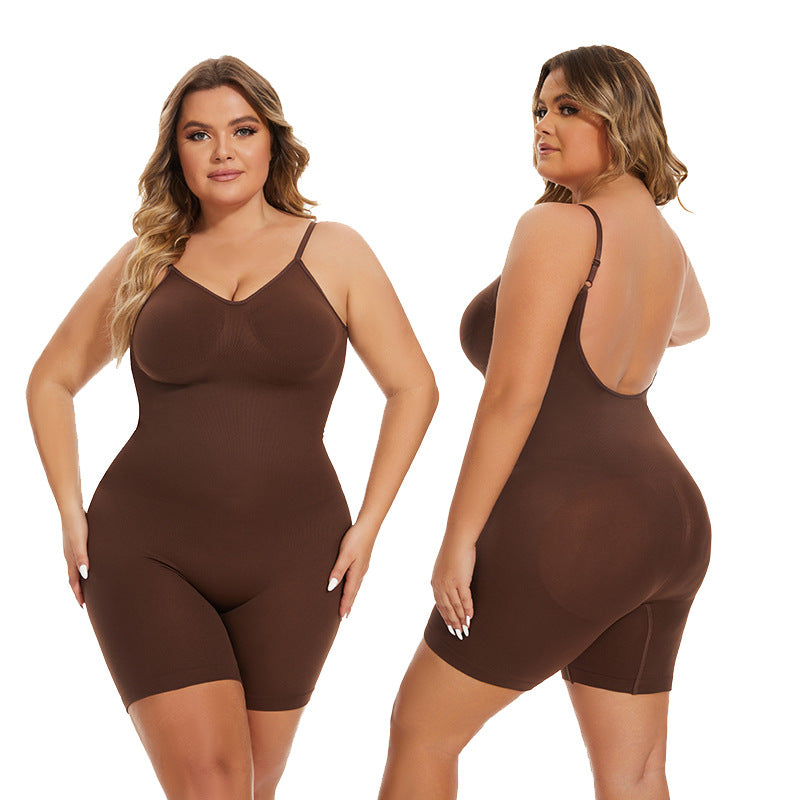 Seamless Shapewear Women Tummy Control Waist Trainer Bodysuit V-Neck Camisole Jumpsuit Tops Full Body Shaper