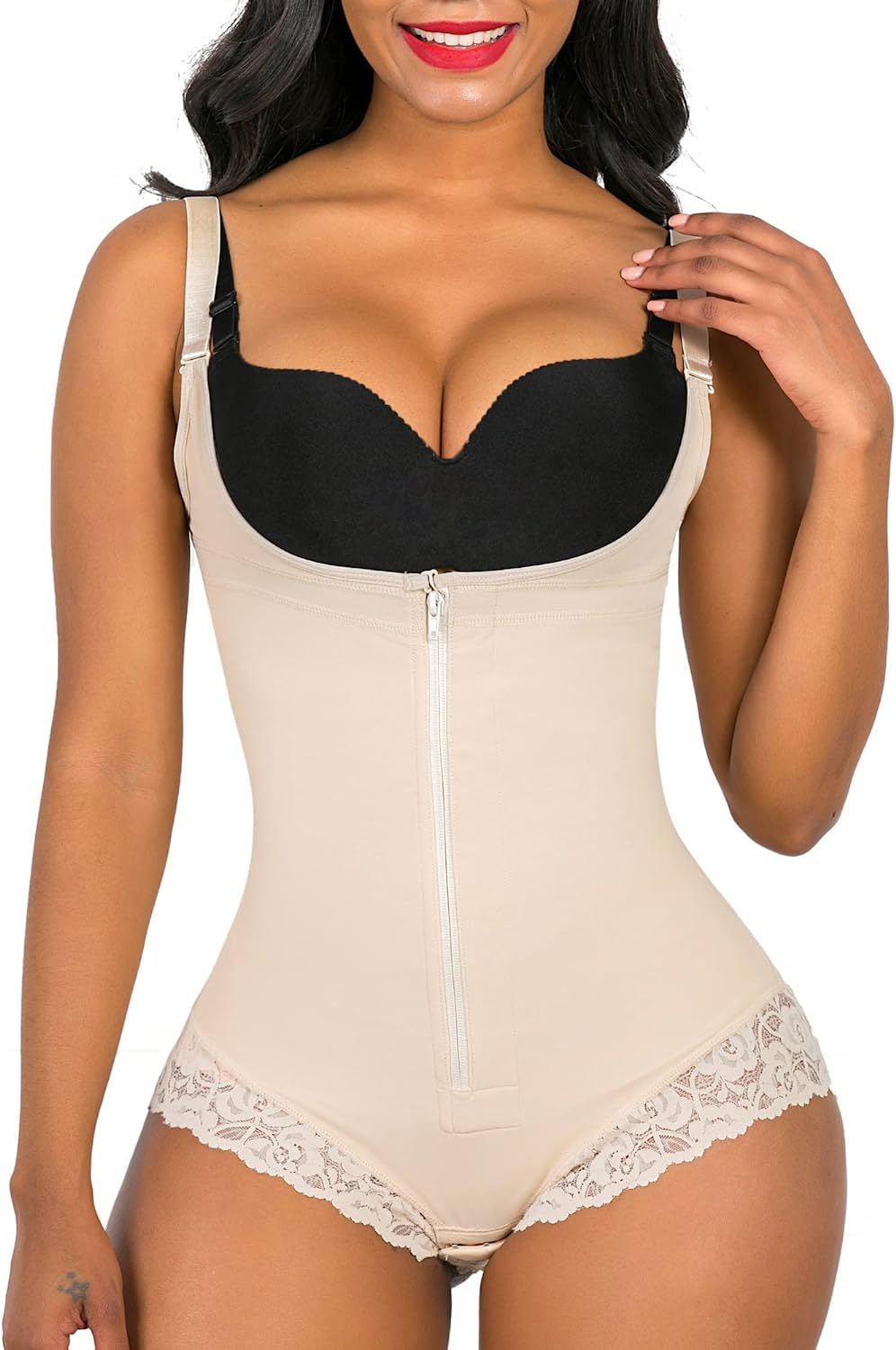 Shapewear for Women Tummy Control Fajas Colombianas Body Shaper Zipper Open Bust Bodysuit